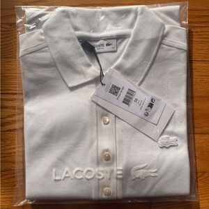 NWT Lacoste Women’s Slim Fit White Polo Shirt
